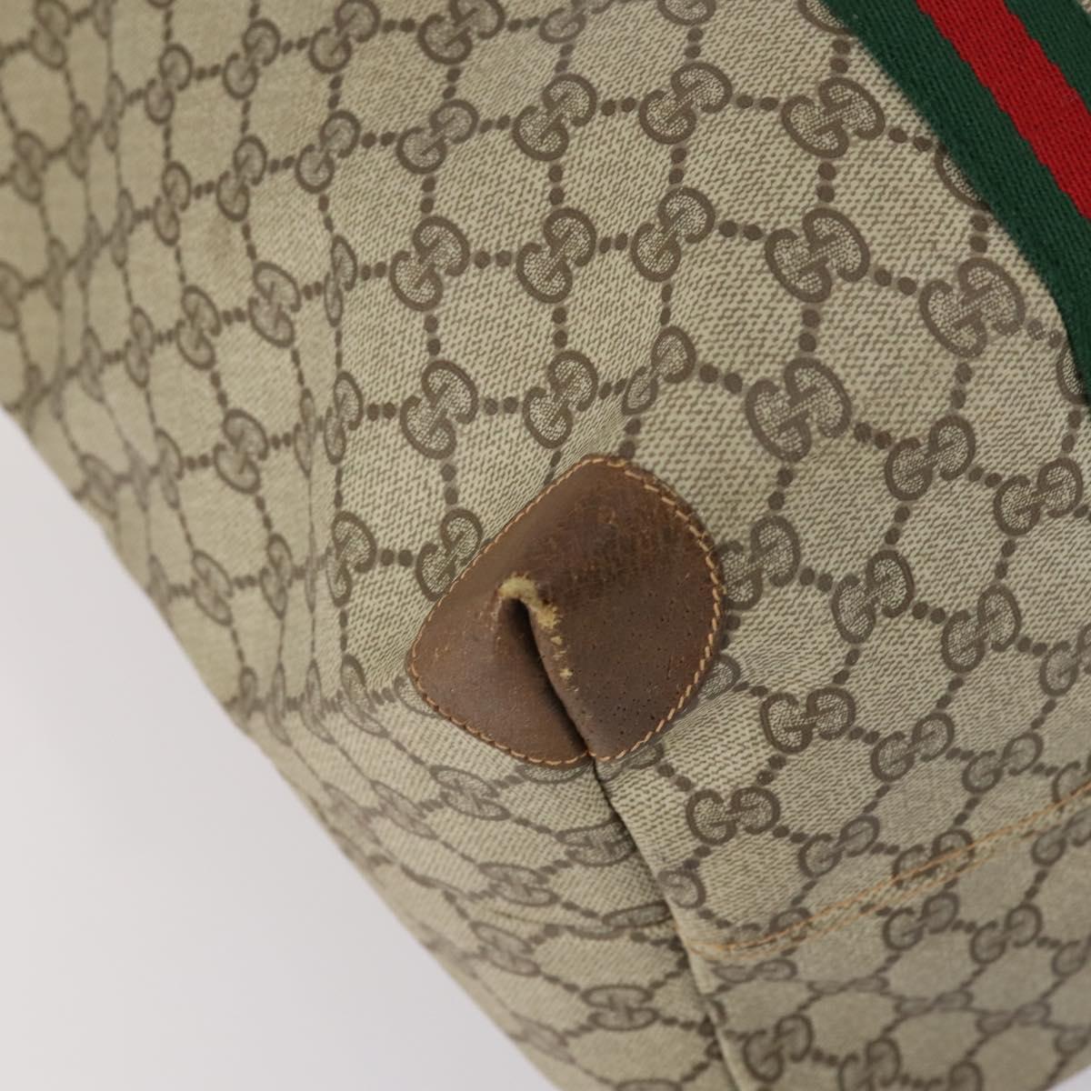 GUCCI GG Supreme Web Sherry Line Bag PVC Beige Red Green 89 19 012 Auth 149602