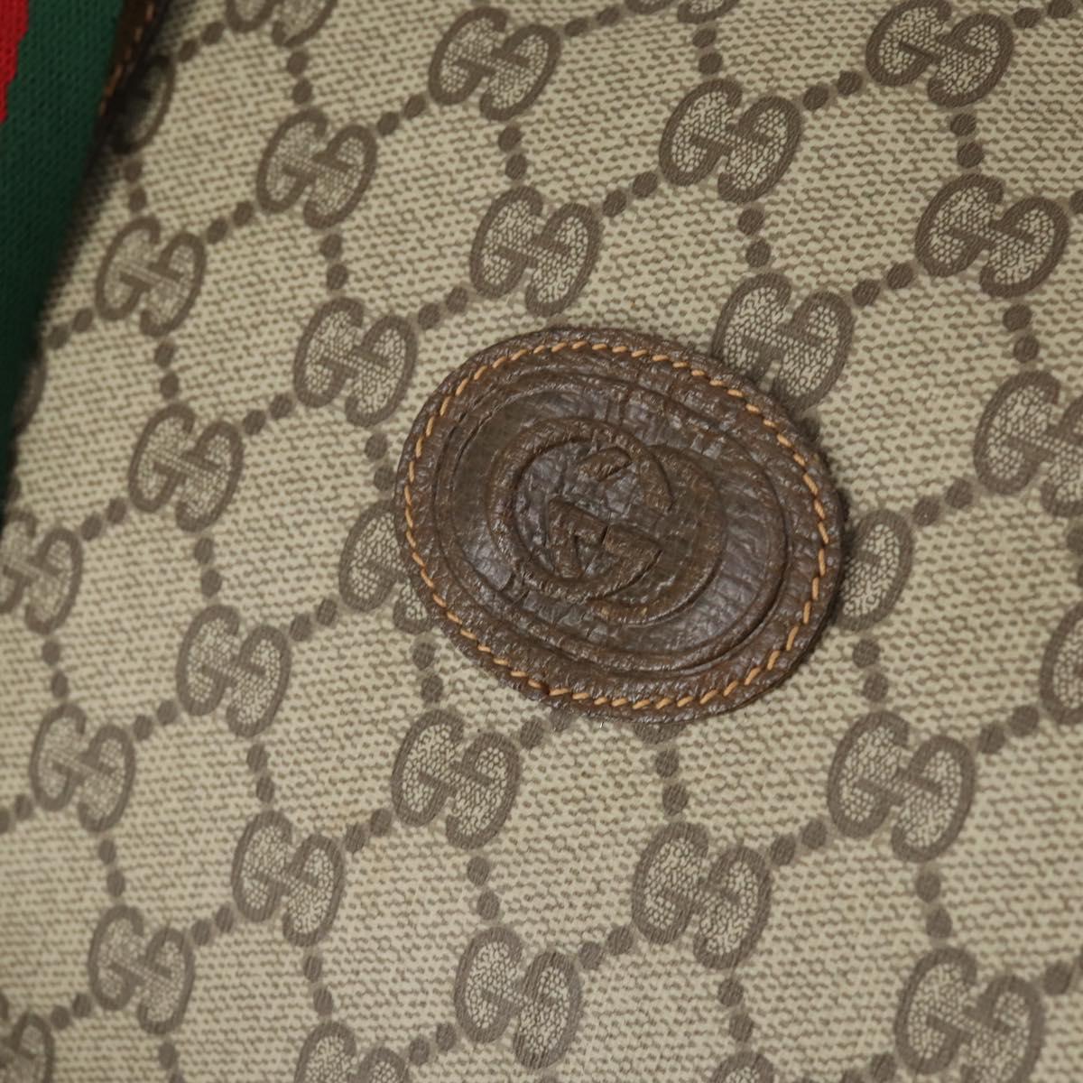 GUCCI GG Supreme Web Sherry Line Bag PVC Beige Red Green 89 19 012 Auth 149602