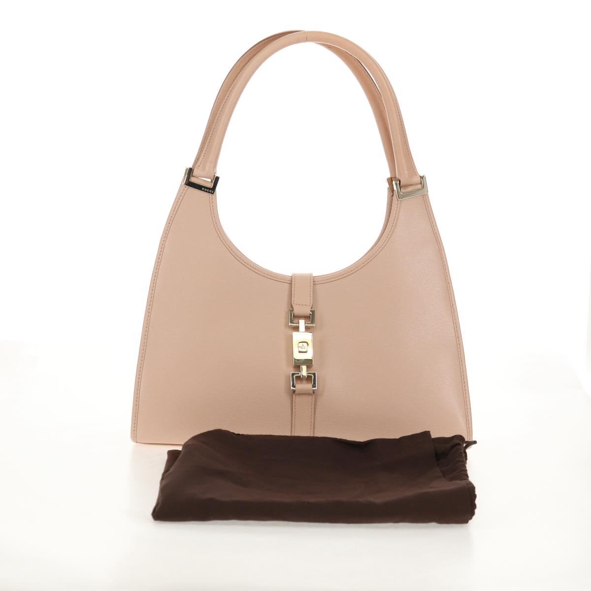 GUCCI Jackie Shoulder Bag Leather Pink Gold 002 1067 Auth 149621V