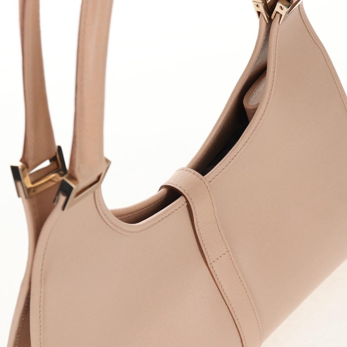 GUCCI Jackie Shoulder Bag Leather Pink Gold 002 1067 Auth 149621V