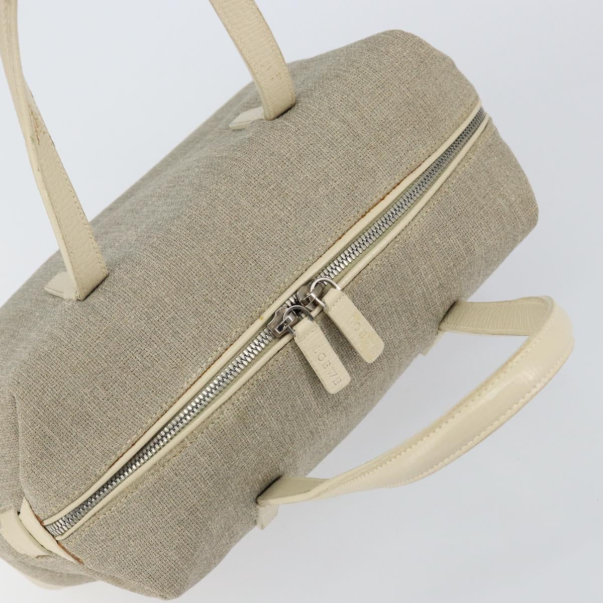 LOEWE Hand Bag Canvas Gray Auth 149622