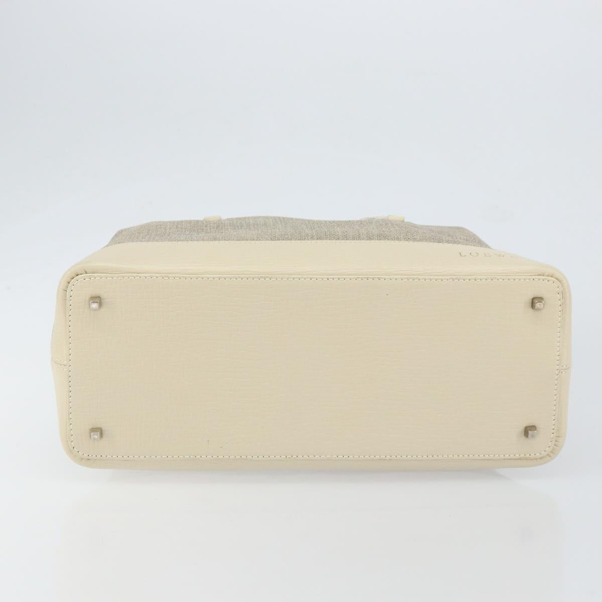 LOEWE Hand Bag Canvas Gray Auth 149622