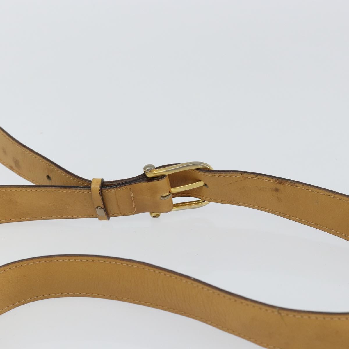 CELINE Macadam Canvas Shoulder Bag PVC Beige Gold Auth 149632