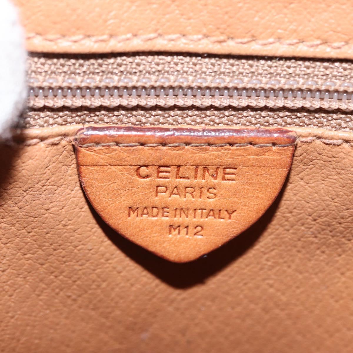 CELINE Macadam Canvas Shoulder Bag PVC Leather Brown Gold Auth 149636