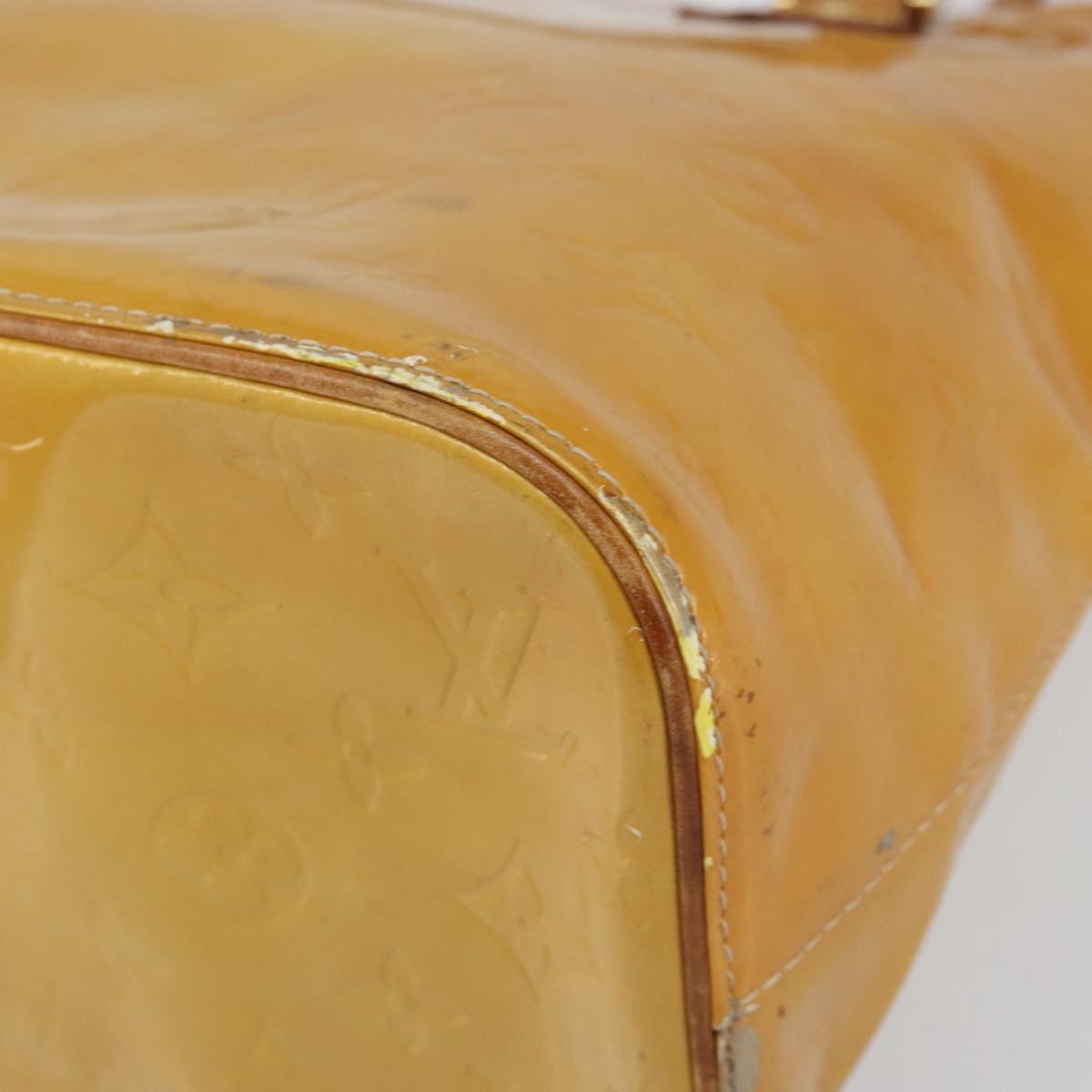 LOUIS VUITTON Monogram Vernis Houston Hand Bag Beige M91004 LV Auth 149638