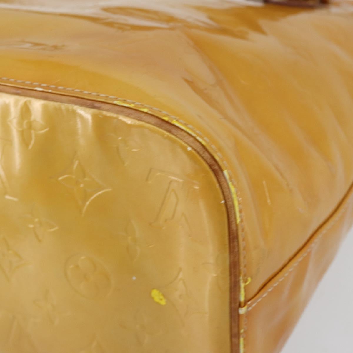 LOUIS VUITTON Monogram Vernis Houston Hand Bag Beige M91004 LV Auth 149638