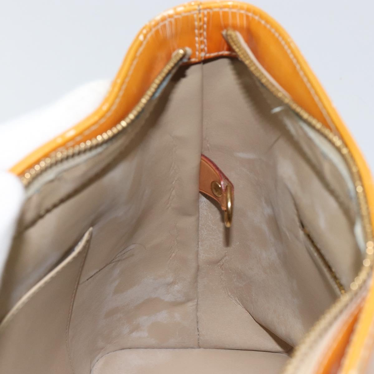 LOUIS VUITTON Monogram Vernis Houston Hand Bag Beige M91004 LV Auth 149638