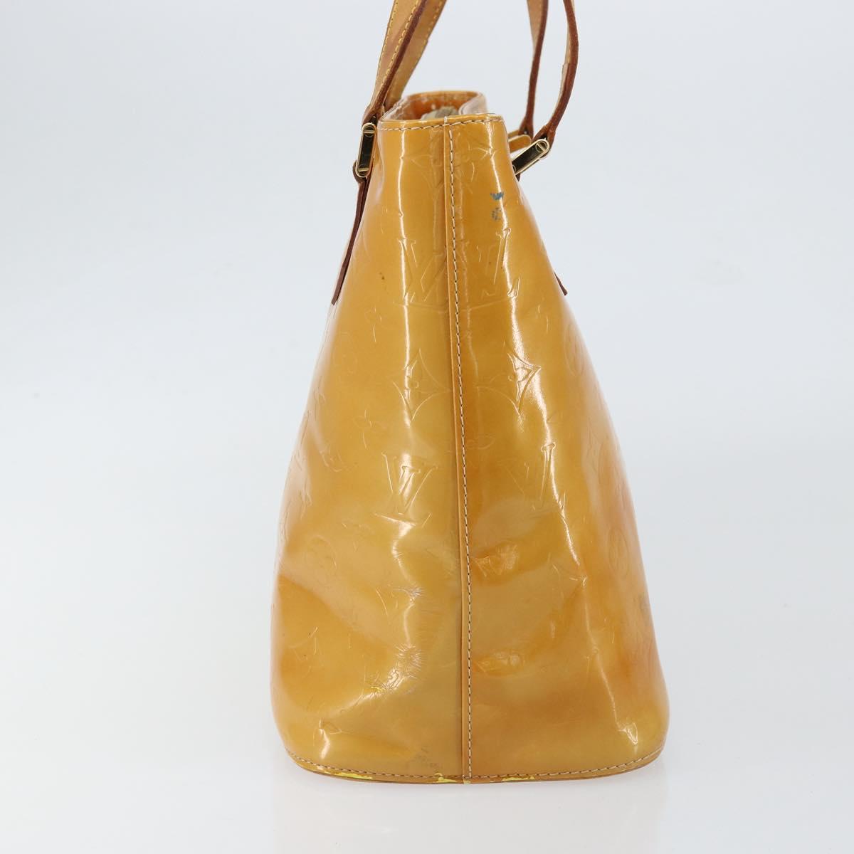 LOUIS VUITTON Monogram Vernis Houston Hand Bag Beige M91004 LV Auth 149638