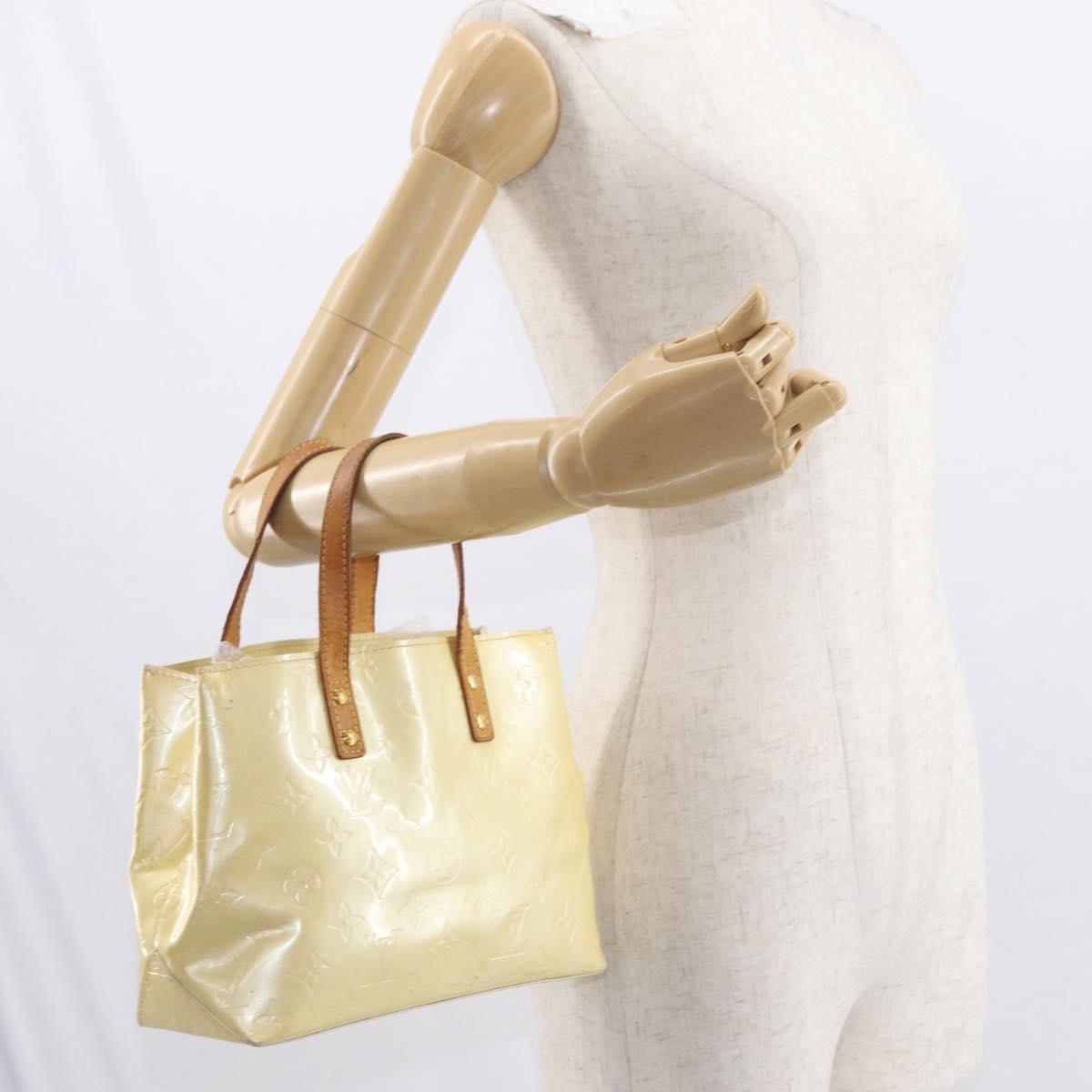 LOUIS VUITTON Monogram Vernis Reade PM Hand Bag Perle M91336 LV Auth 149639