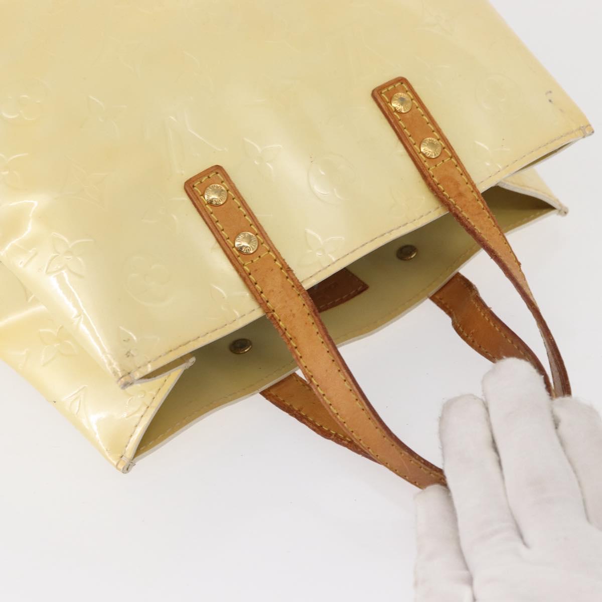 LOUIS VUITTON Monogram Vernis Reade PM Hand Bag Perle M91336 LV Auth 149639