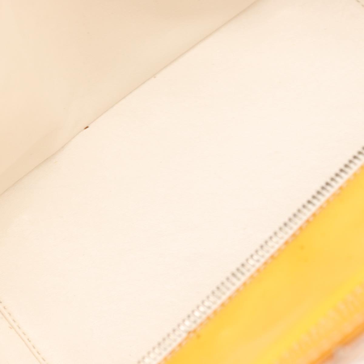 CHANEL Matelasse COCO Mark Chain Bag Patent leather Yellow Silver CC Auth 149641