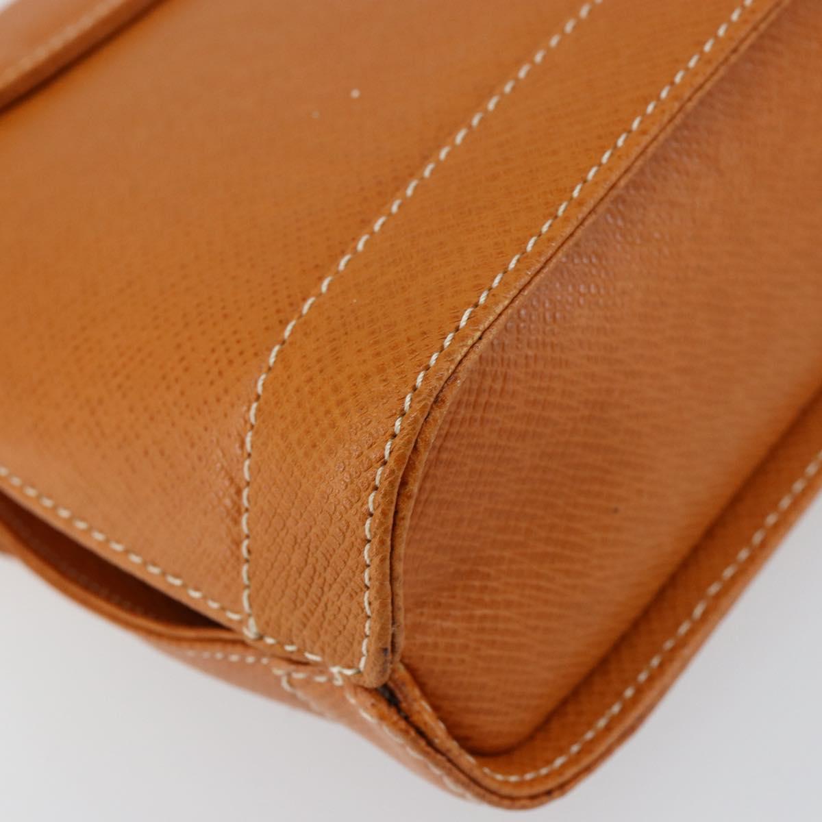 VALENTINO Shoulder Bag Leather Brown Gold Auth 149643