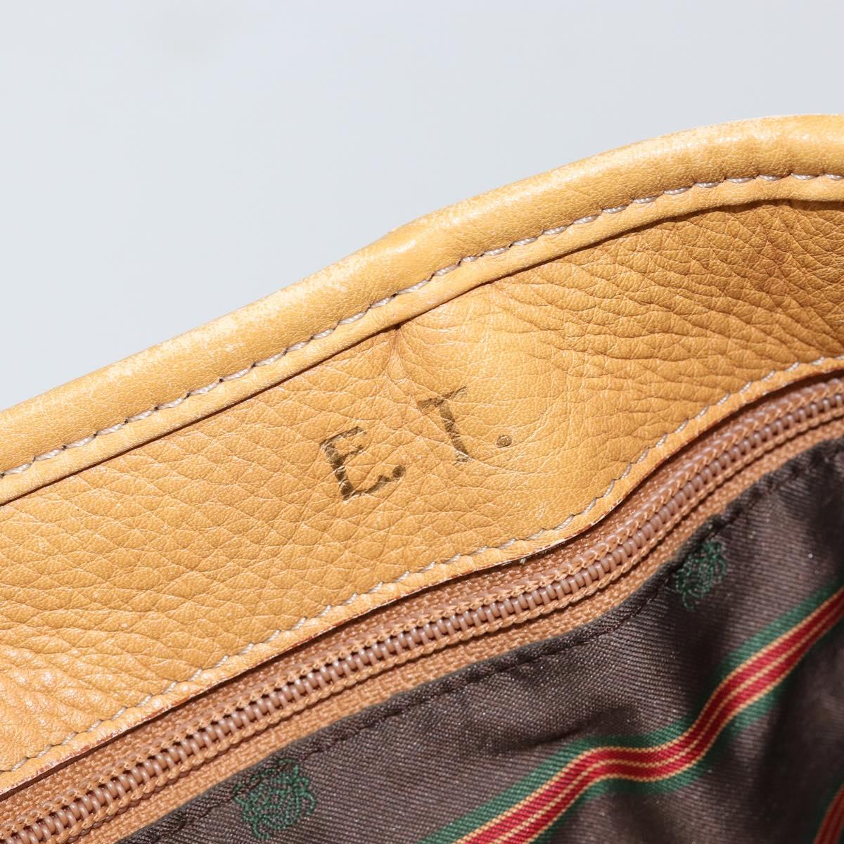 LOEWE Anagram Tote Bag Leather Beige Gold Auth 149645