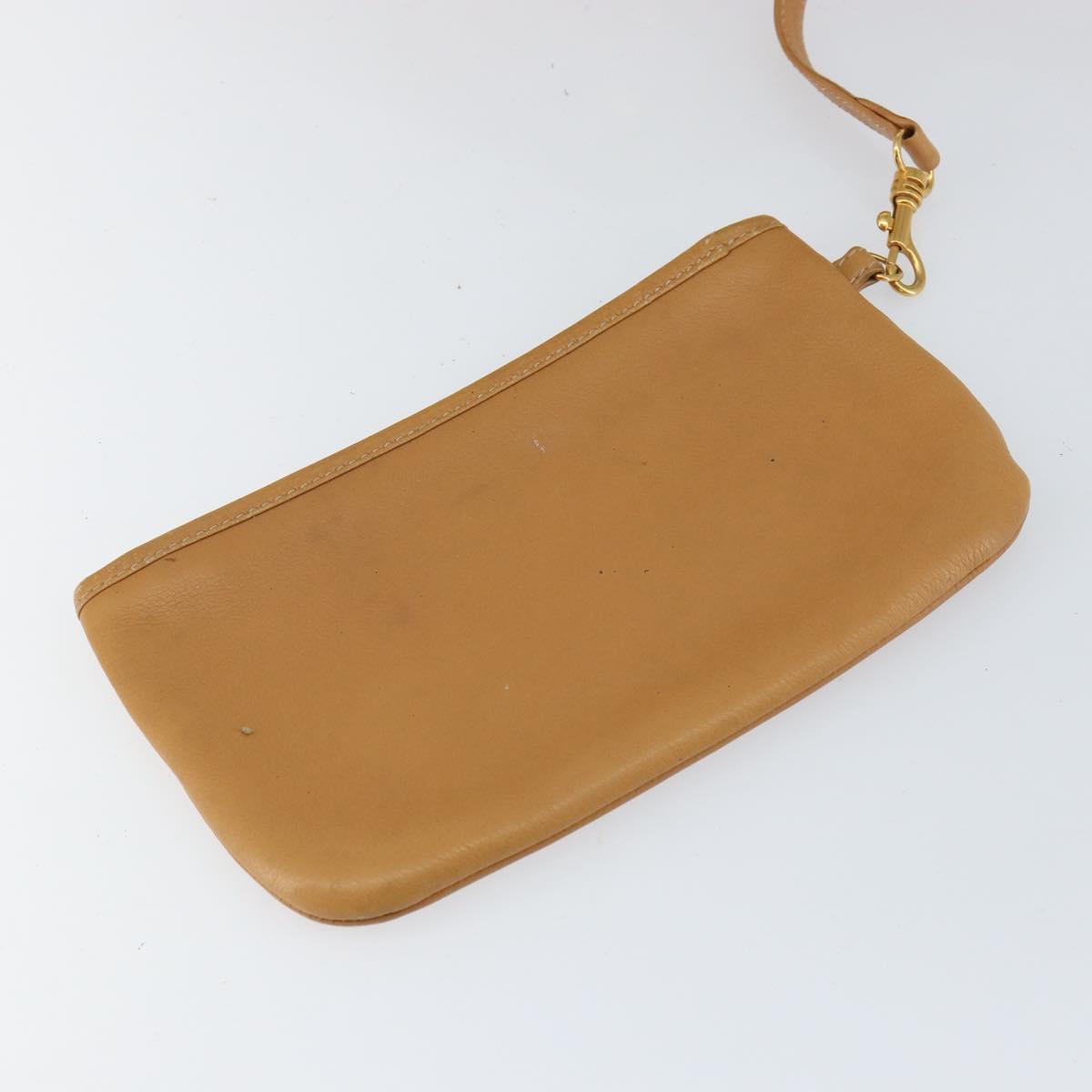 LOEWE Anagram Tote Bag Leather Beige Gold Auth 149645