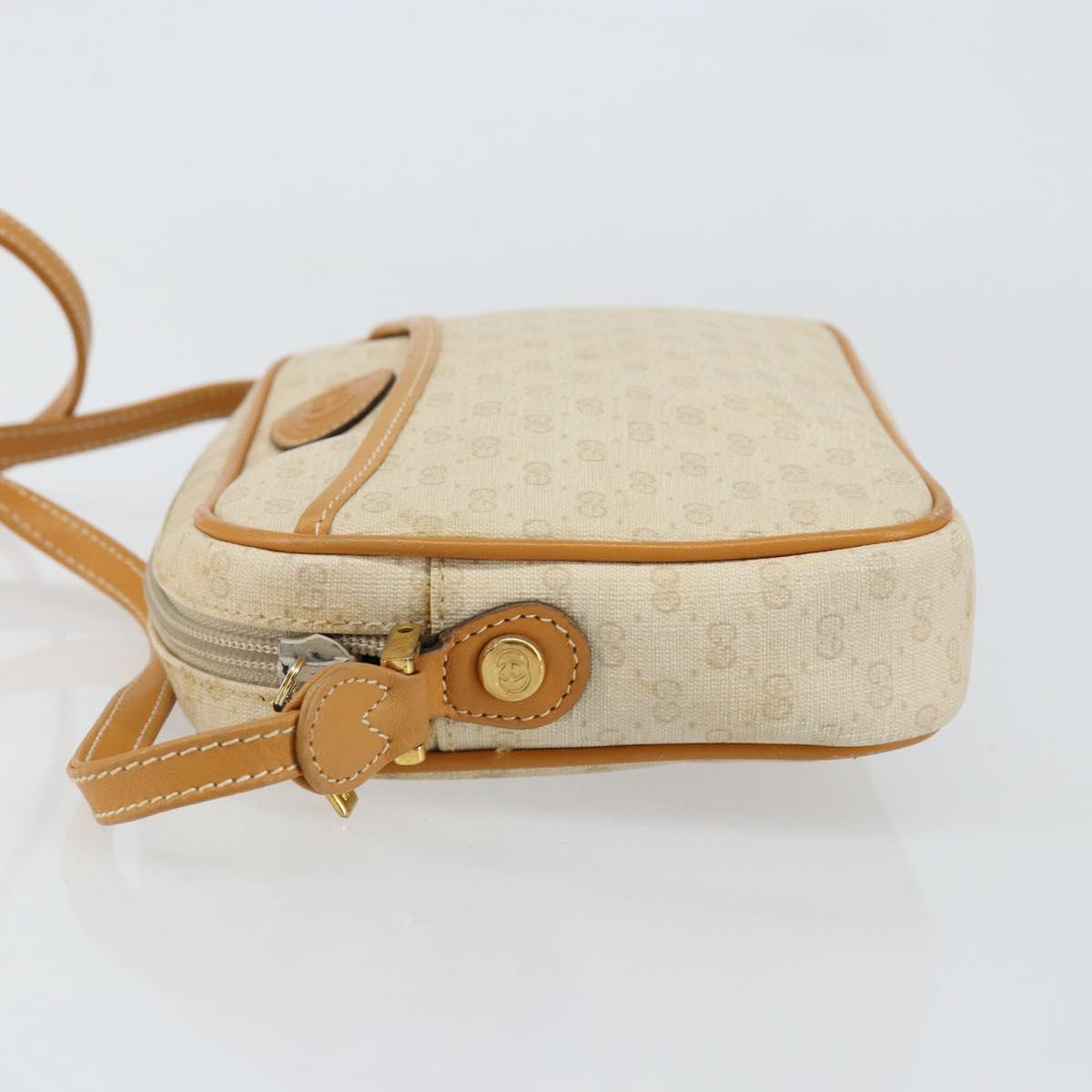 GUCCI Micro GG Supreme Shoulder Bag PVC White Gold 007 113 1943 Auth 149650