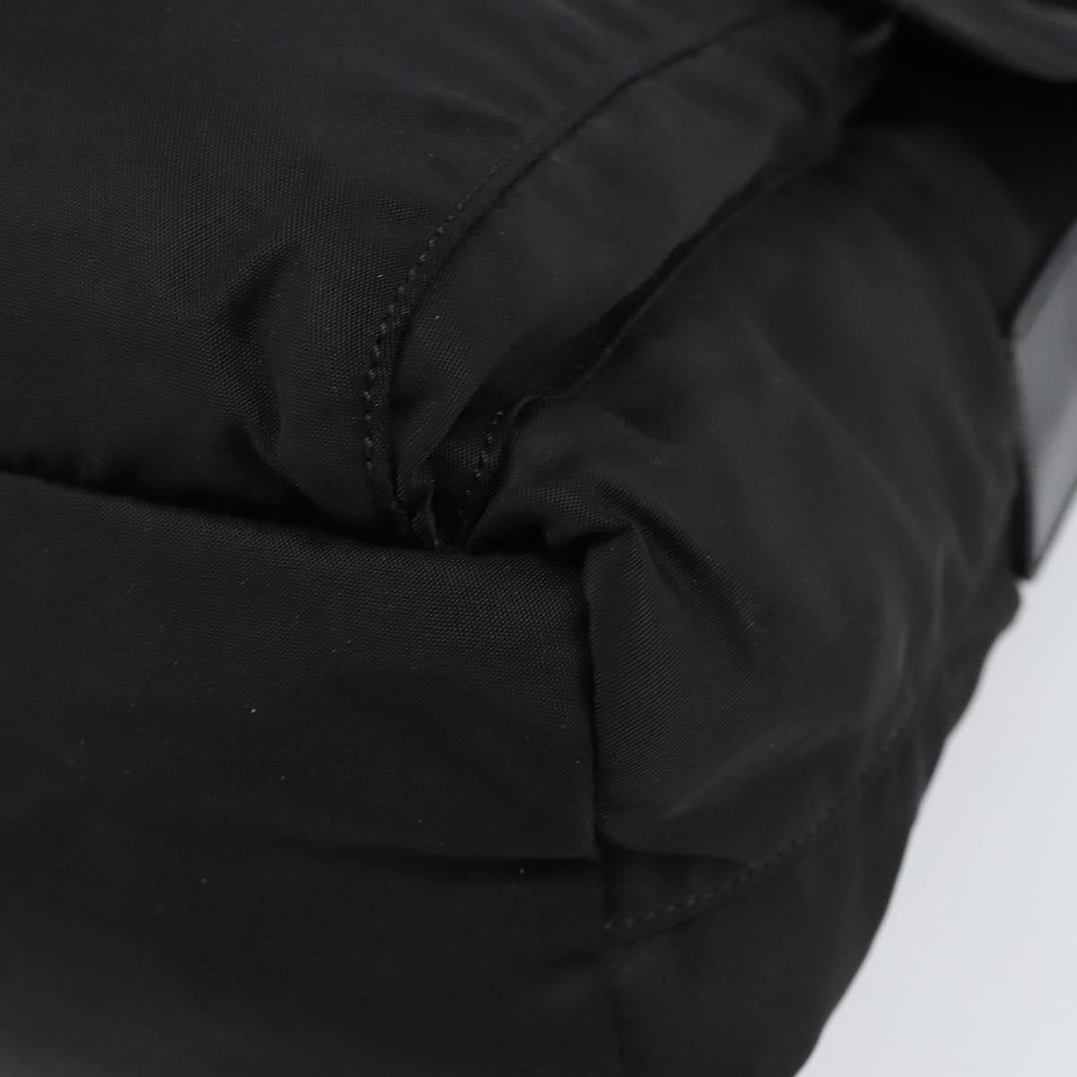 PRADA Shoulder Bag Nylon Black Silver Auth 149653