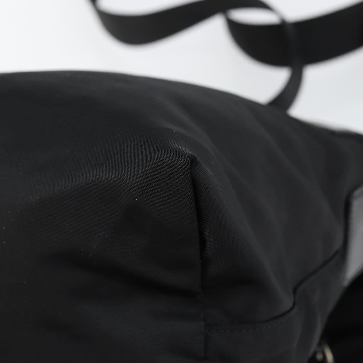 PRADA Shoulder Bag Nylon Black Silver Auth 149653