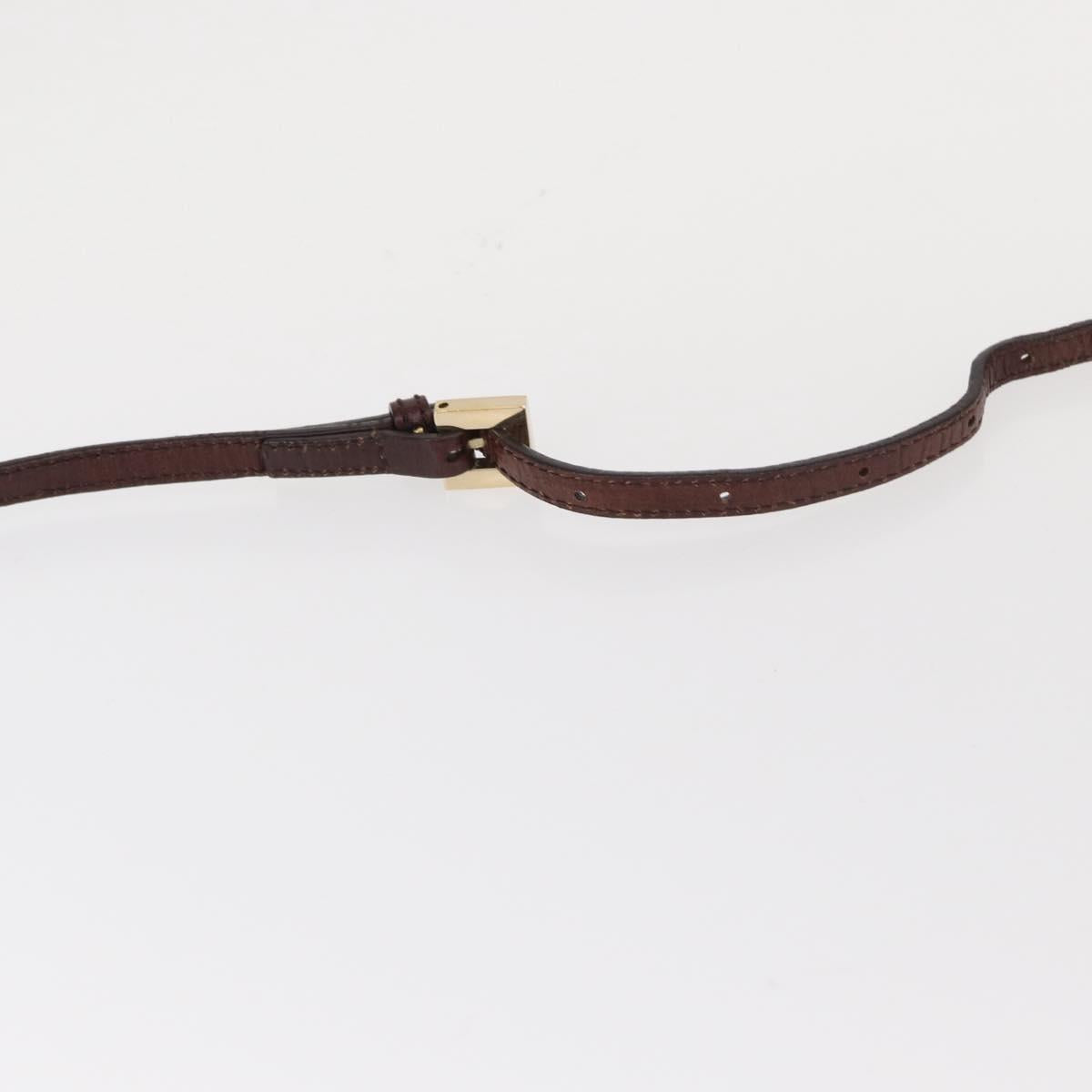 FENDI Zucchino Canvas Shoulder Bag Beige Gold Auth 149656