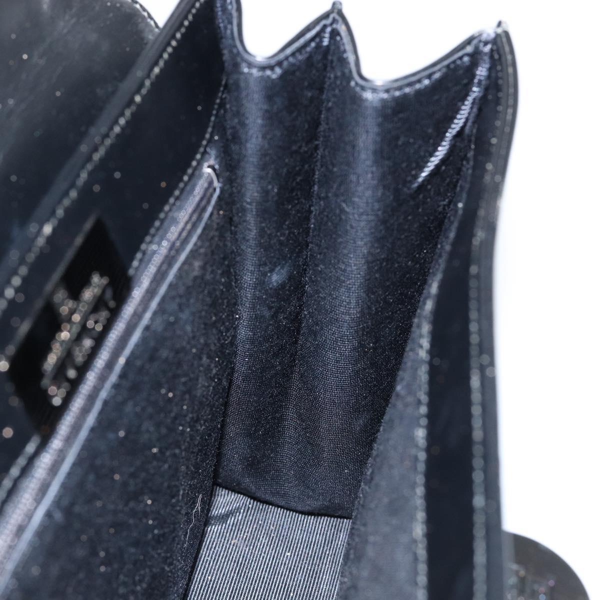 GIVENCHY Hand Bag Leather Black Gold Auth 149668