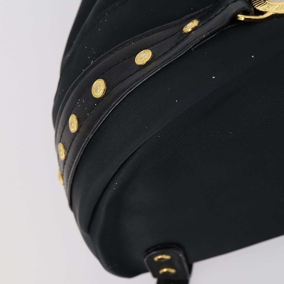 VERSACE Backpack Nylon Black Gold Auth 149669