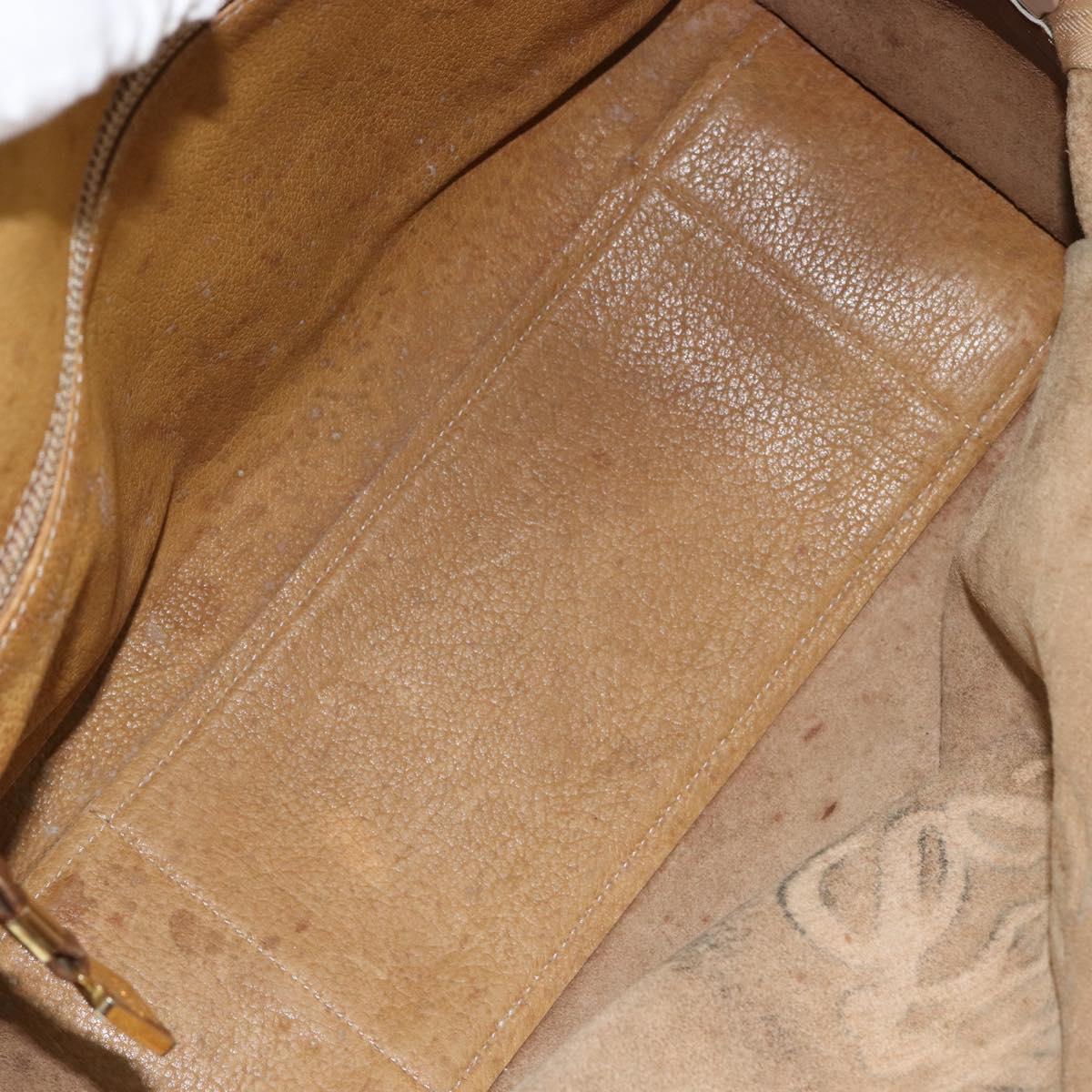 LOEWE Anagram Amazona 32 Hand Bag Leather Brown Gold Auth 149670