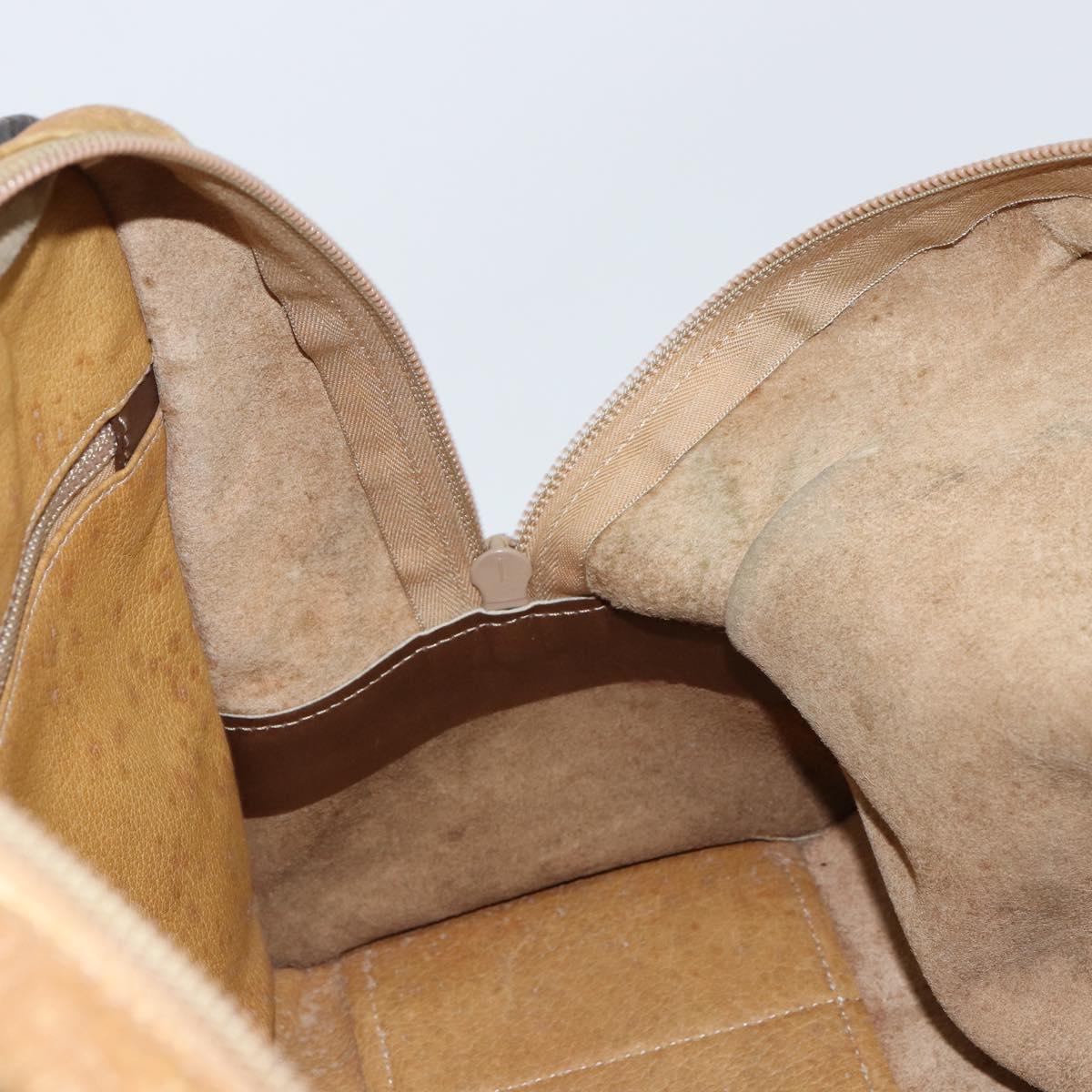 LOEWE Anagram Amazona 32 Hand Bag Leather Brown Gold Auth 149670