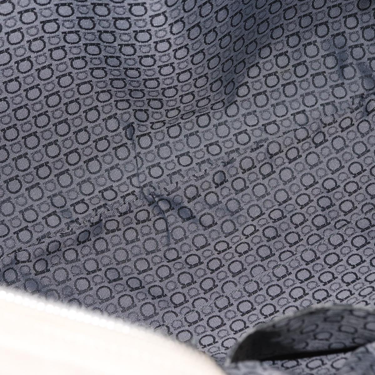 Salvatore Ferragamo Gancini Shoulder Bag Leather Silver White Auth 149671