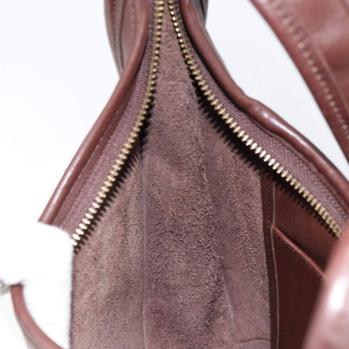 Coach Shoulder Bag Leather Dark Brown Auth 149672