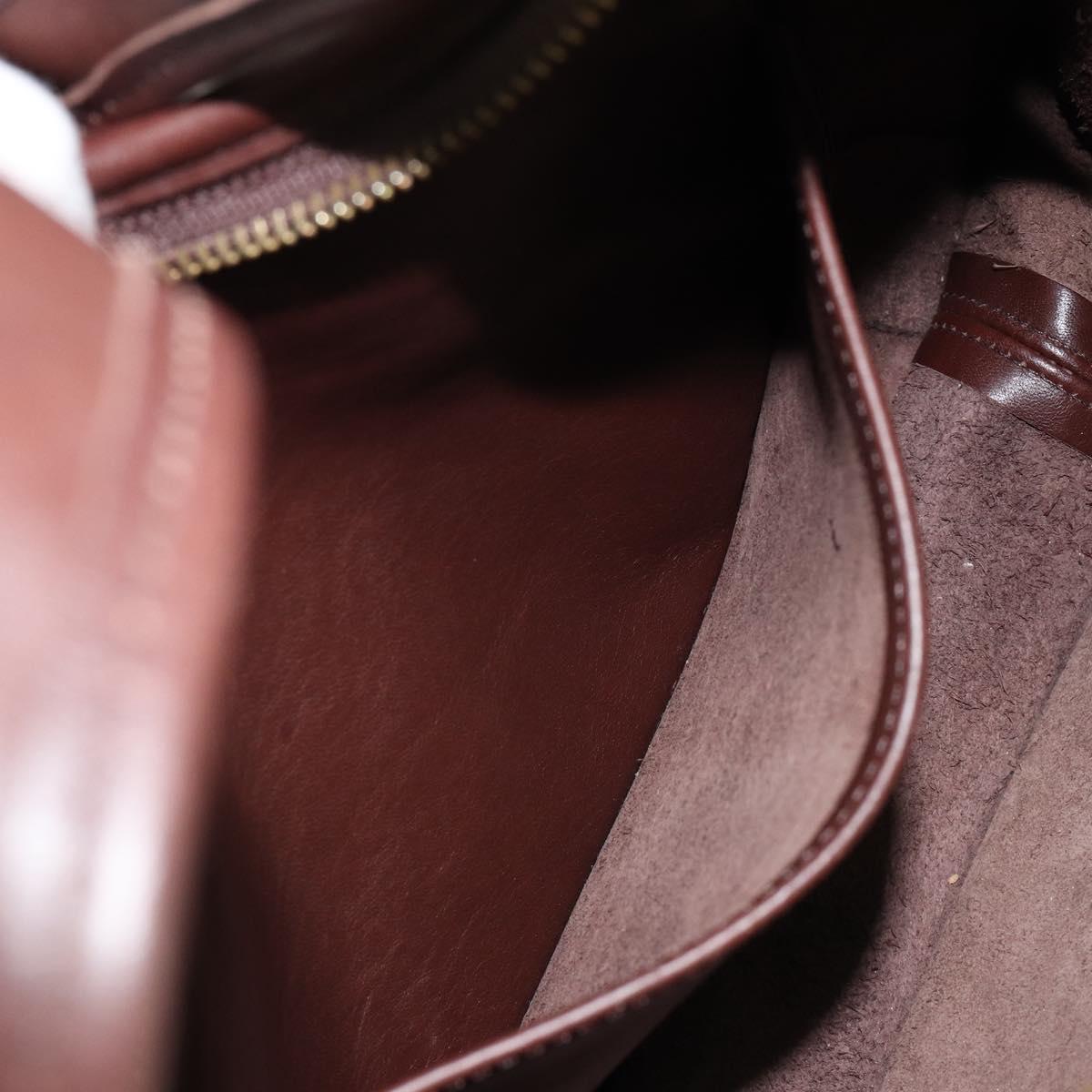 Coach Shoulder Bag Leather Dark Brown Auth 149672