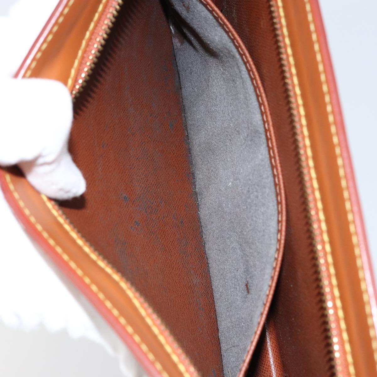 LOUIS VUITTON Epi Pochette Homme Bag Brown Zipangu Gold M52528 Auth 149676