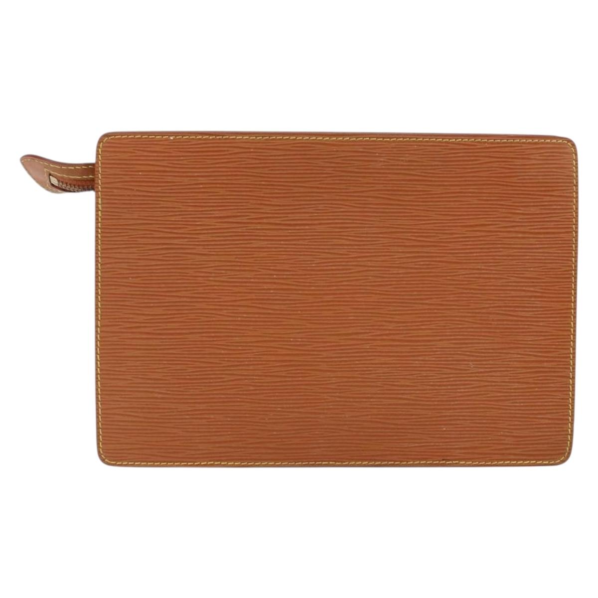 LOUIS VUITTON Epi Pochette Homme Bag Brown Zipangu Gold M52528 Auth 149676