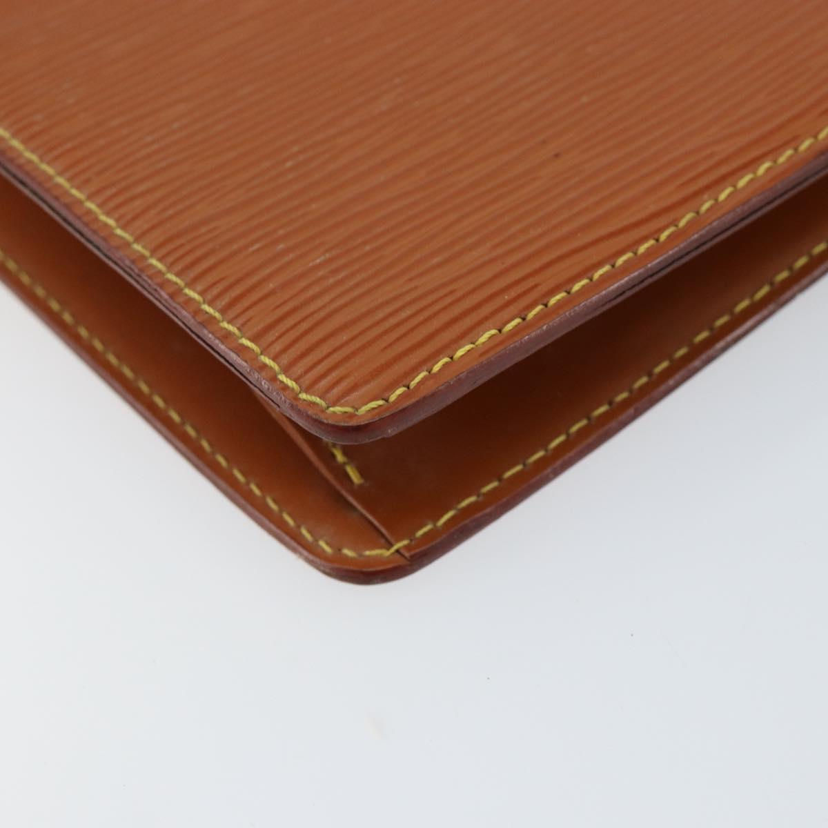 LOUIS VUITTON Epi Pochette Homme Bag Brown Zipangu Gold M52528 Auth 149676