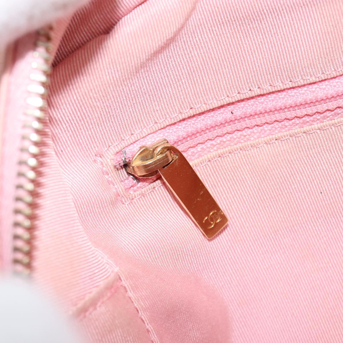 CHANEL Matelasse COCO Mark Hand Bag Caviar Skin Pink Gold CC Auth 149681