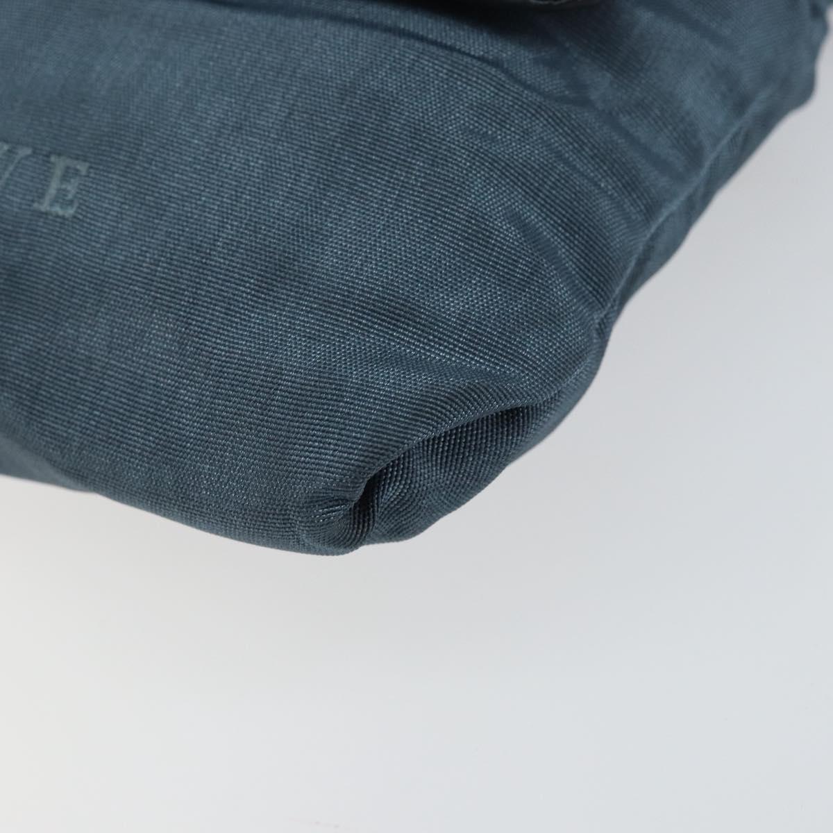 LOEWE Waist Bag Leather Navy Silver Auth 149698