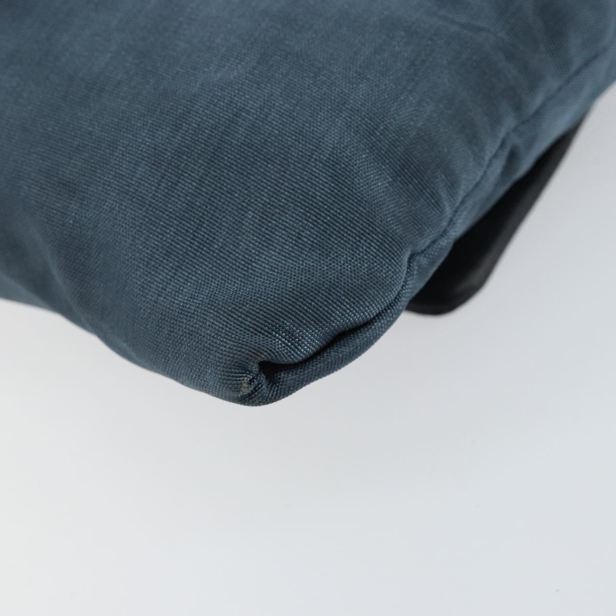 LOEWE Waist Bag Leather Navy Silver Auth 149698