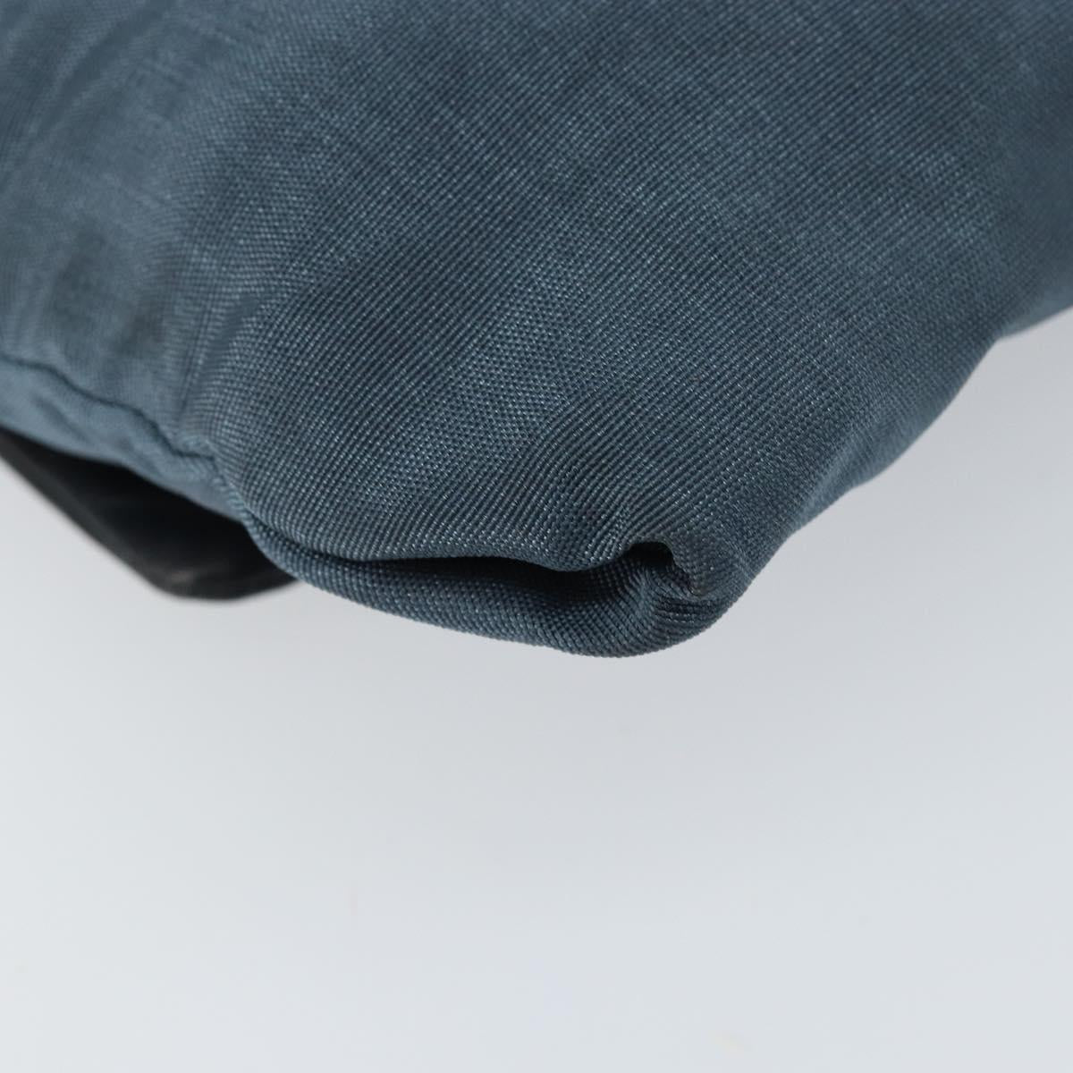 LOEWE Waist Bag Leather Navy Silver Auth 149698