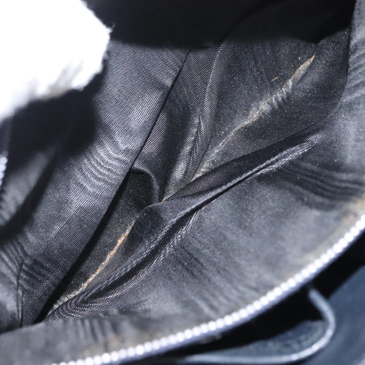 CELINE Shoulder Bag Leather Vintage Navy Gold Auth 149702