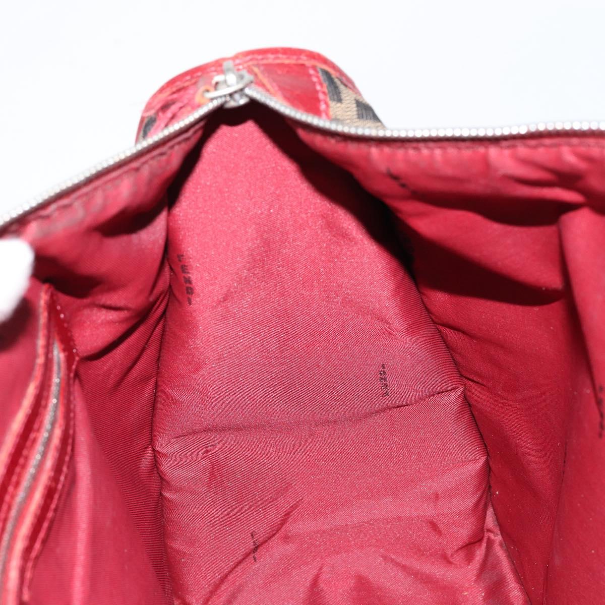 FENDI Zucca Canvas Hand Bag Black Brown Auth 149704