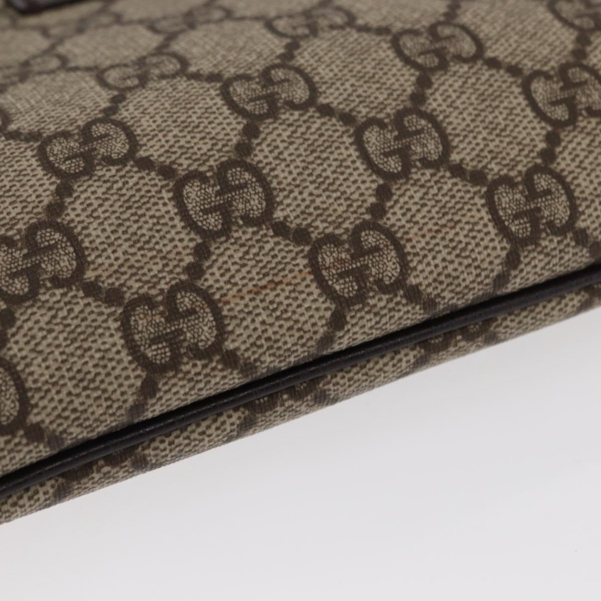 GUCCI GG Supreme Hand Bag PVC Beige Silver 114599 Auth 149706