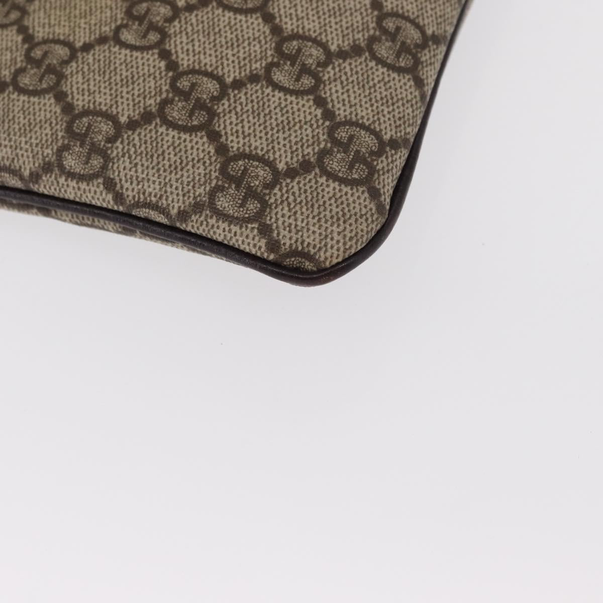 GUCCI GG Supreme Hand Bag PVC Beige Silver 114599 Auth 149706