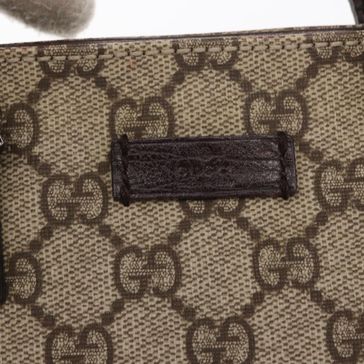 GUCCI GG Supreme Hand Bag PVC Beige Silver 114599 Auth 149706