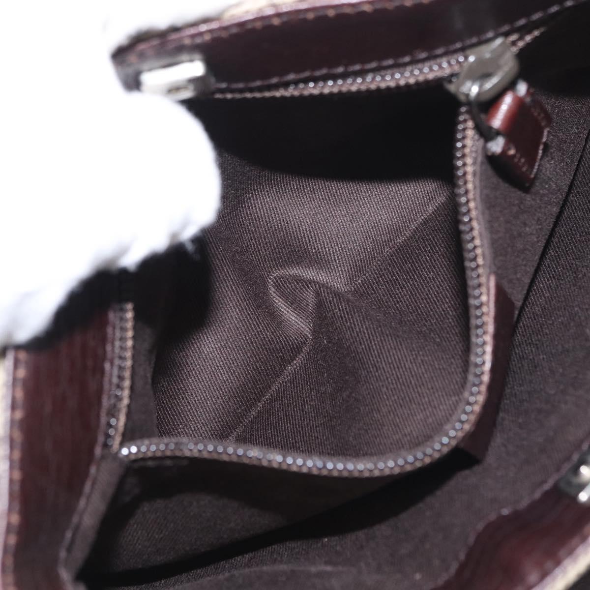 GUCCI GG Supreme Hand Bag PVC Beige Silver 114599 Auth 149706