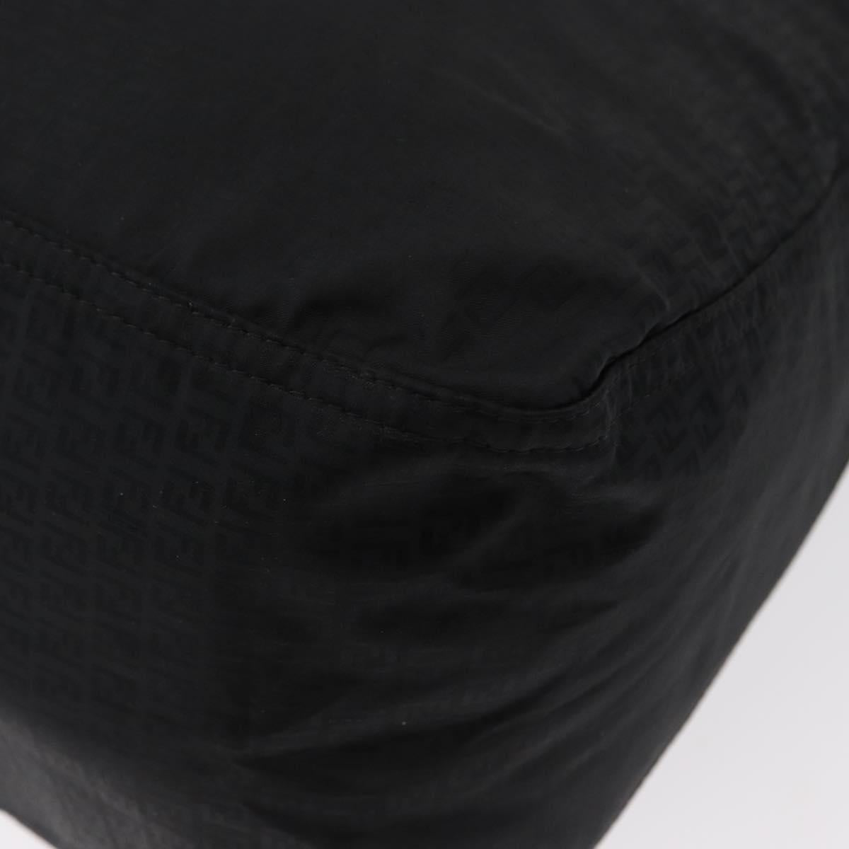 FENDI Zucchino Canvas Tote Bag Black Silver Auth 149710