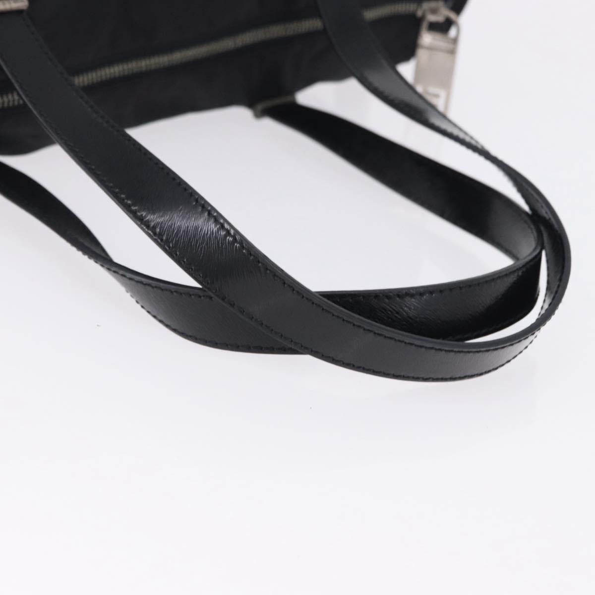 FENDI Zucchino Canvas Tote Bag Black Silver Auth 149710