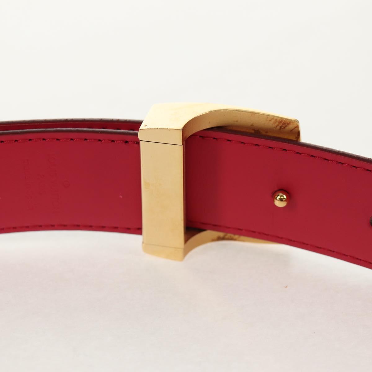 LOUIS VUITTON Multicolor Ceinture Carre Belt White M9682 LV Auth 149716V