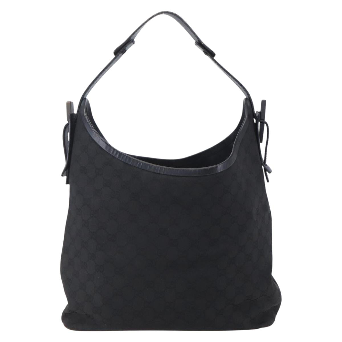 GUCCI GG Canvas Shoulder Bag Black 106242 Auth 149723