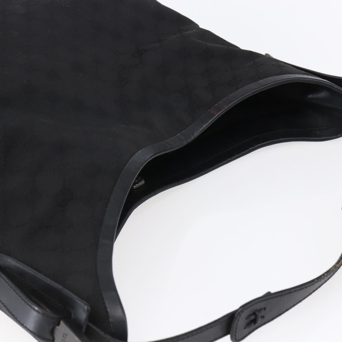 GUCCI GG Canvas Shoulder Bag Black 106242 Auth 149723
