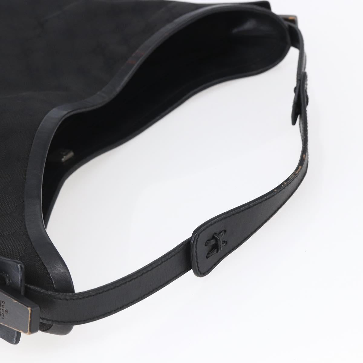 GUCCI GG Canvas Shoulder Bag Black 106242 Auth 149723