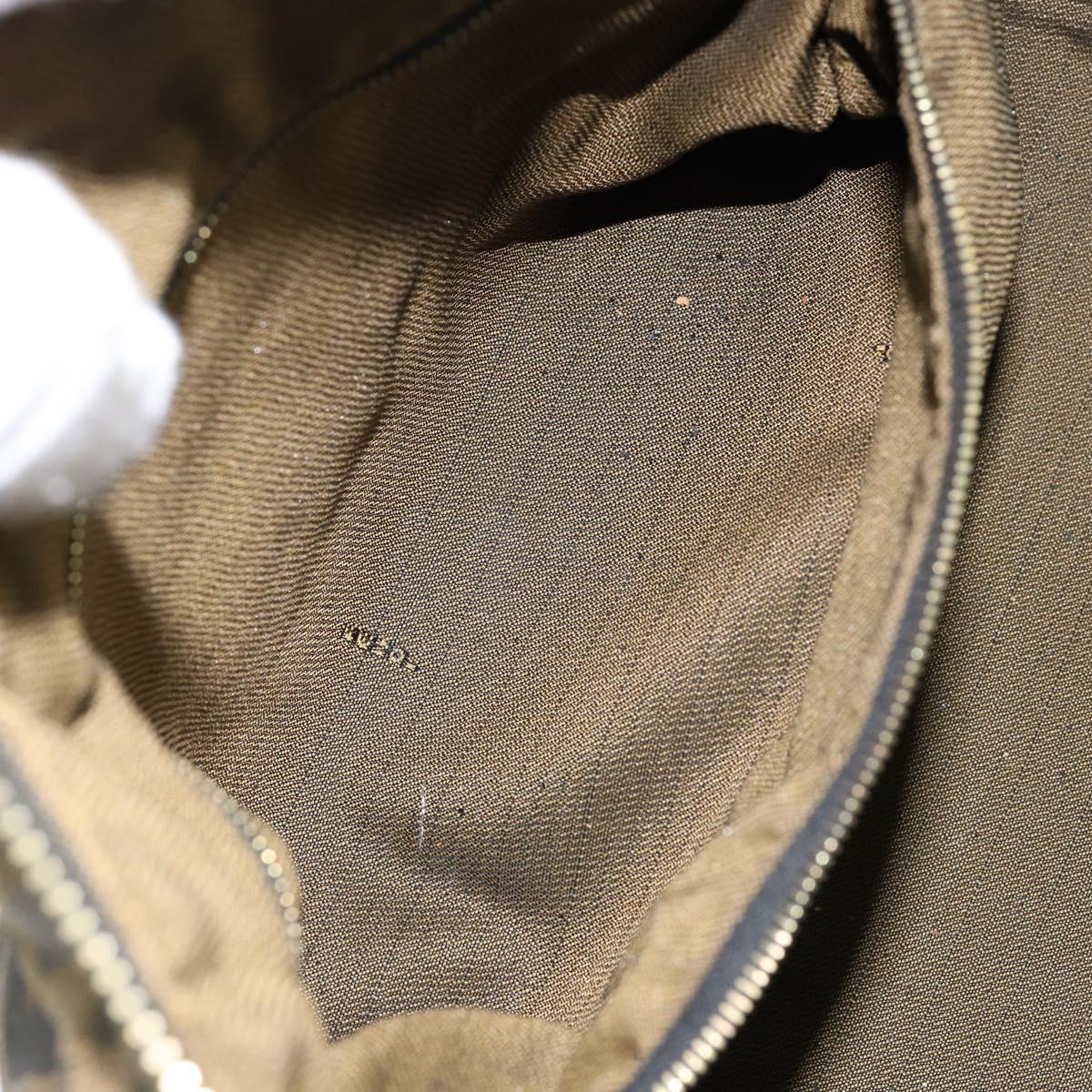 FENDI Zucca Canvas Hand Bag Black Brown gold Auth 149724