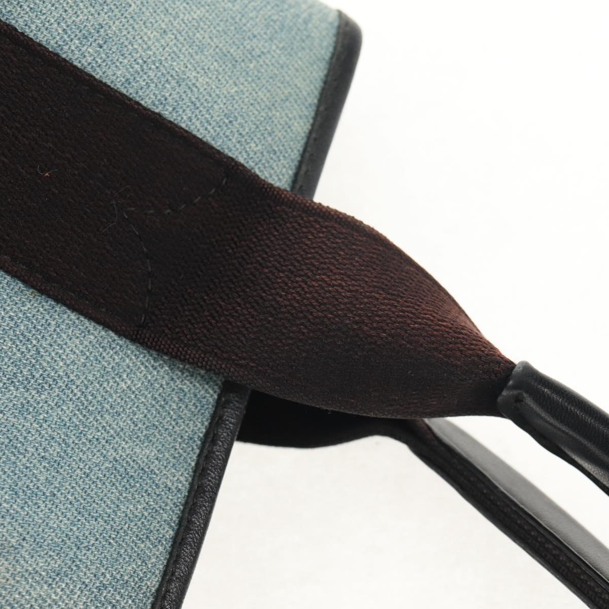 BALENCIAGA Navy Cabas S Hand Bag PVC Leather Blue Silver 339933 Auth 149725